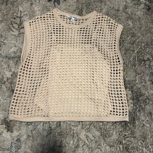 Steve Madden Beige Mesh Crop Top